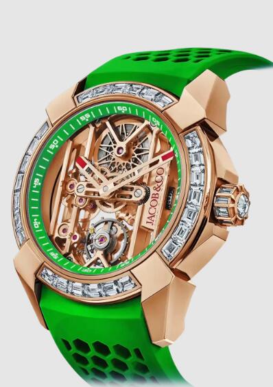 Review Jacob & Co epic x baguette green EX100.43.BA.AB.ABRUA Replica watch